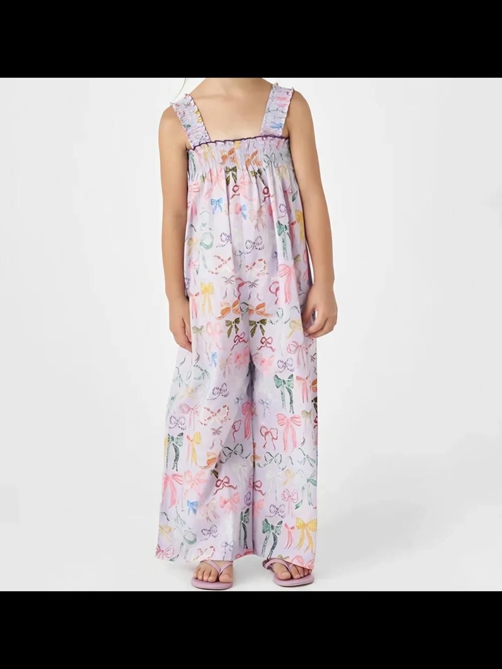 Pink Chicken Pastel Bow-Print Wide-Leg Pajama Jumpsuit - Pink Multi